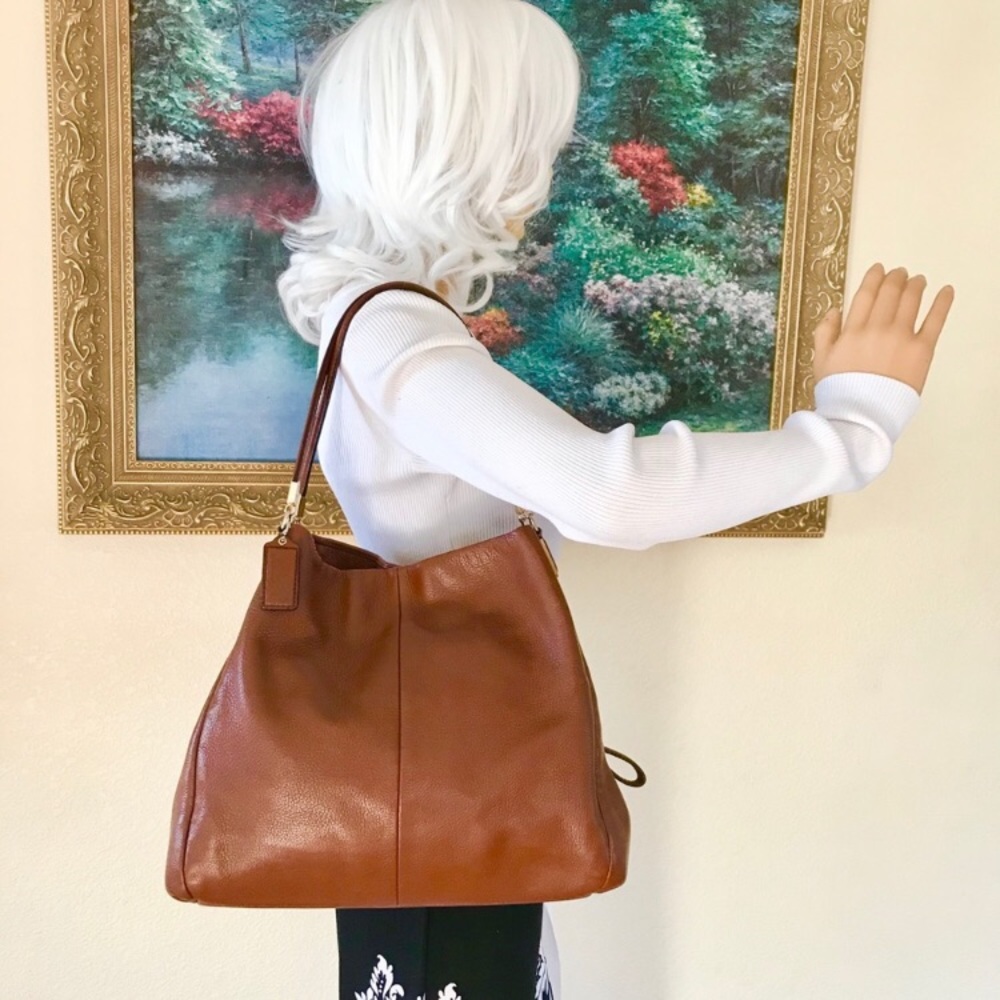 🌻🌻🌻COACH PHOEBE LEATHER BROWN SHOULDER BAG - Picture 4 of 7